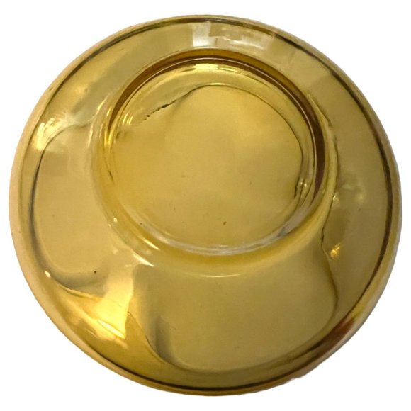 VTG Viking Rounded / Folded Edge Footed Trinket Dish Bowl MCM Amber Yellow Glass - Picture 7 of 7